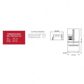 Refrigerador KitchenAid French Door 26p3 KRMF606ESS - Envío Gratuito